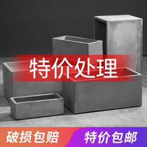  Rectangular cement flower pot Nordic style courtyard simple outdoor king-size floor basin Cement tank Long cement basin