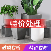 Cement flowerpot Nordic simple cement basin Rectangular living room floor basin Long king-size clearance oversized flowerpot
