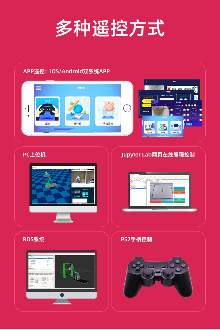 亚博智能 树莓派4B机械手臂人工AI视觉识别语音ROS编程机器人套件