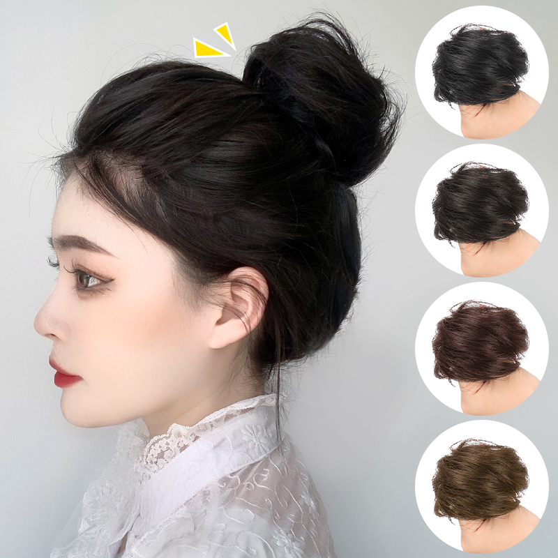 True hair circle wig female natural cute pill head wig pack increased hair volume of lazy people wig circle