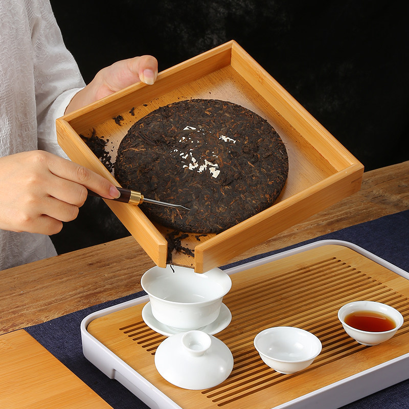 Tea knife Three sets of Pu'er tea Tea Knife Tea Knife Tea Needle Suit Bamboo Products Tea Cake Storage Tea Box Sub Tea Tray Loose Tea Pongkorn