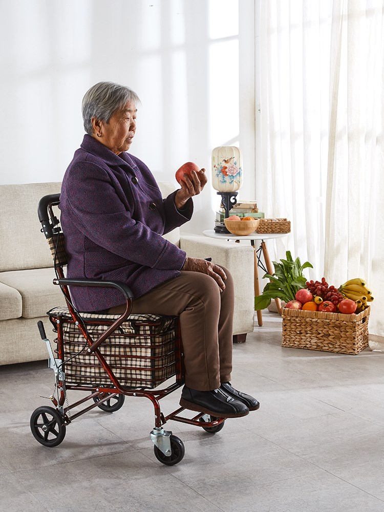 Elderly stroller walker hand push wheel walker is light and can sit on a soft chair that can be pushed away by the elderly