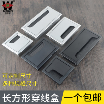 Aluminum alloy Desk Desktop threading box Computer Desk Wire Hole Cover Tabletop Wire Hole box Cover 80mm square wire Cover plate