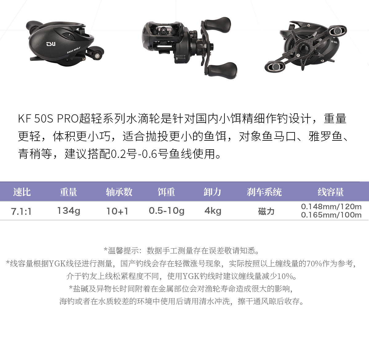 2026 New Tsurinoya BFS Dark Wolf KF-50S PRO Baitcasting-reel
