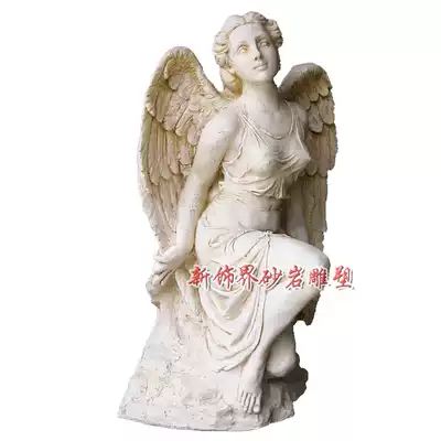 New decoration sandstone glass fiber relief plastic large garden landscape outdoor decoration materials character round carving angel