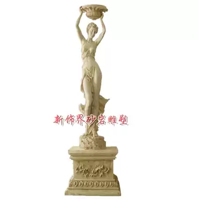 Artificial sandstone round carving glass fiber garden landscape community sculpture carving outdoor decoration European style figure round carving