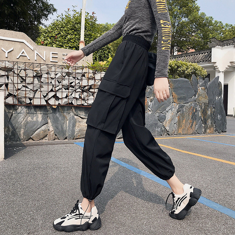 Overalls loose and handsome Korean popular net red daddy pants tide ins pants two wear high waist harem sweatpants