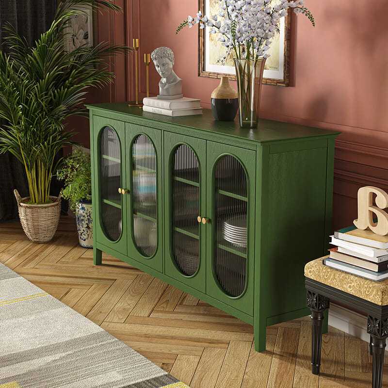 New Nordic Solid Wood Restaurant Dining Side Cabinet Small Family Style Light Lavish Lockers Home Multifunctional Retro Wind Living Room Containing-Taobao