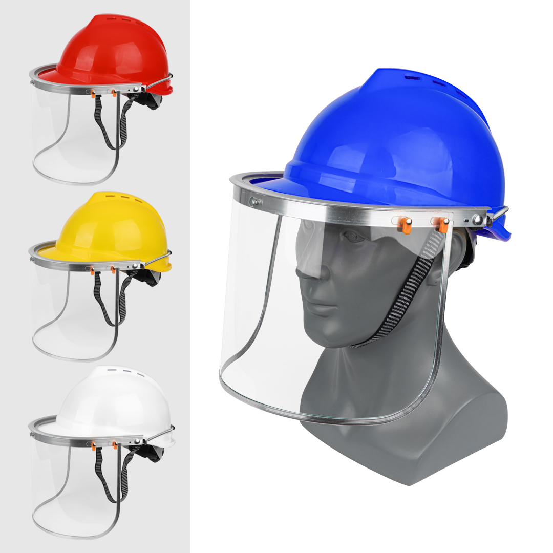 Hard hat, mask, transparent protective grinding, anti-shock, electric welding, anti-pesticide, anti-splash, dust-proof mask