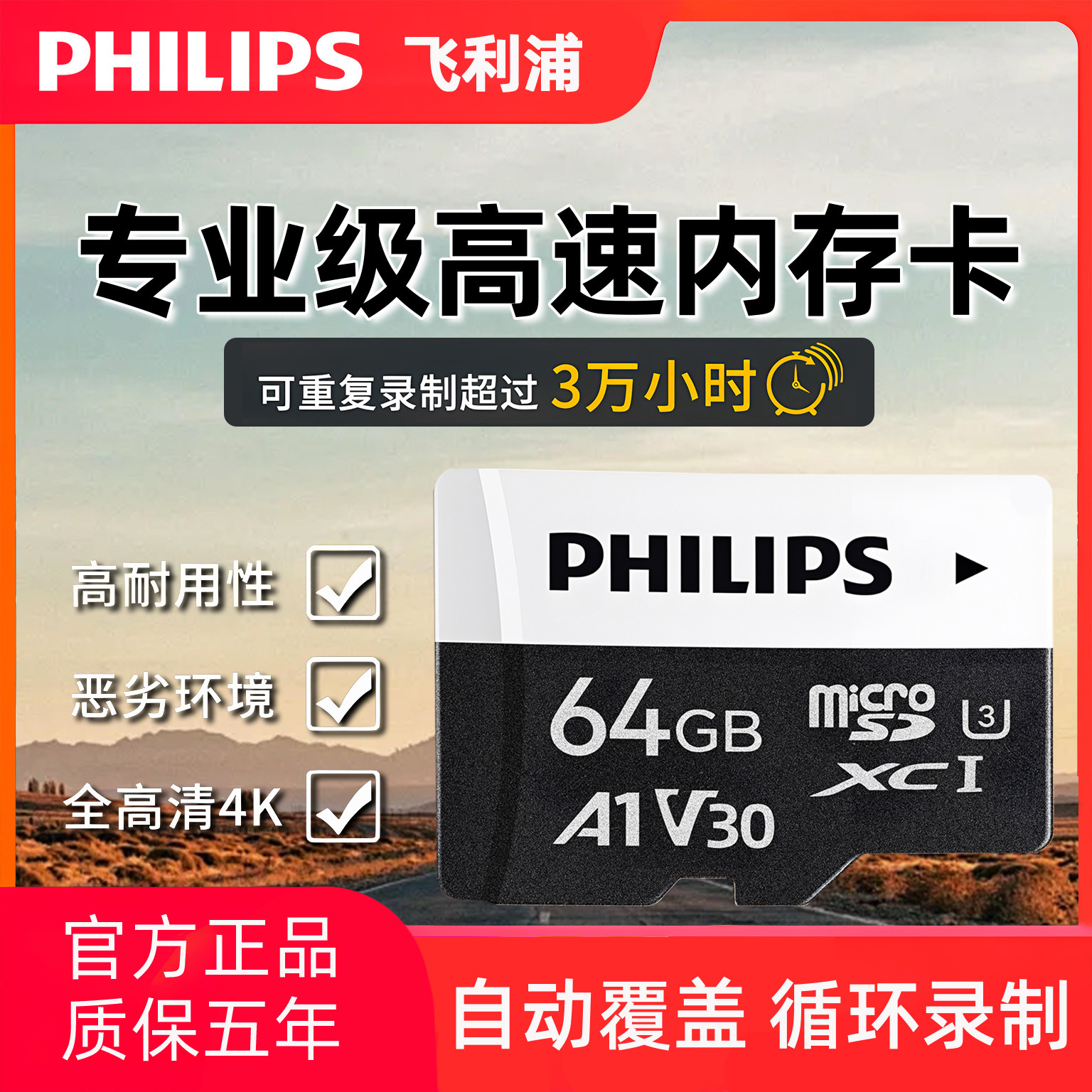 Philips Tf Memory Card Driving Recorder Surveillance Camera High-Speed Memory Card 256g Mobile Phone Camera Universal