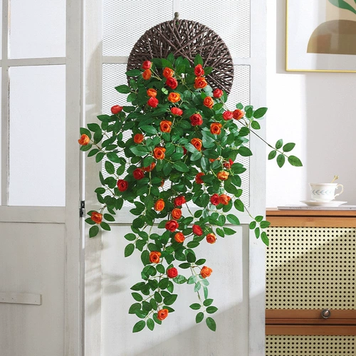 Искусственный цветок на стене, подвесной цветок, украшение на стену, подвесной цветок, высококачественный искусственный цветок из ротанга, блокирующий стену, паук, орхидея, поддельное зеленое растение, цветок из ротанга