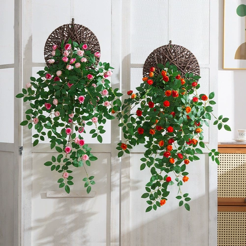 Искусственный цветок на стене, подвесной цветок, украшение на стену, подвесной цветок, высококачественный искусственный цветок из ротанга, блокирующий стену, паук, орхидея, поддельное зеленое растение, цветок из ротанга