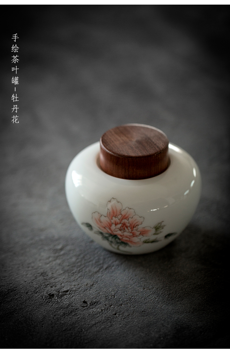 Dream ShuYu rhyme dehua white porcelain hand - made ceramic seal pot caddy fixings moistureproof household small POTS of tea warehouse