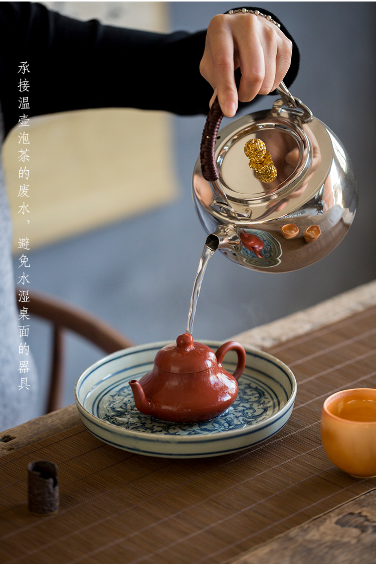 Dream ShuYu rhyme hand - made old pot set a pot of ceramic bearing pad dry mercifully tea tray was saving water zen tea Japanese restoring ancient ways