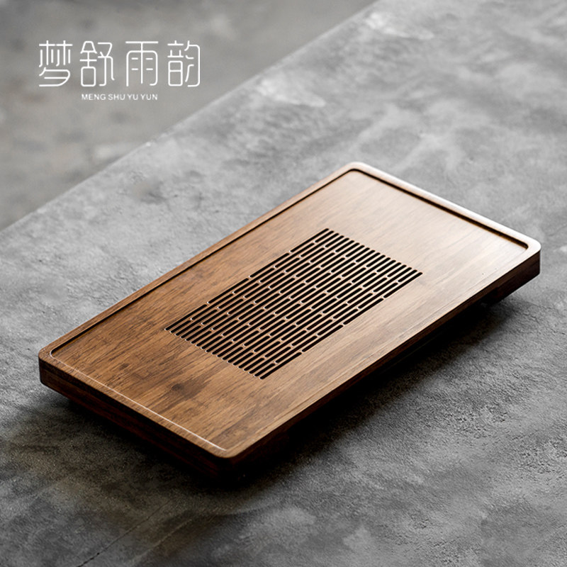 Bamboo Bamboo Kung Fu Small Tea Pan Tea Sea Solid Wood Home Nursery Drain Drawer Drain Modern Minima Water Storage