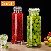 Wine tank sealed fermented wine barrel with faucet household 5kg 10 homemade fruit wine container Japanese bubble glass wine bottle