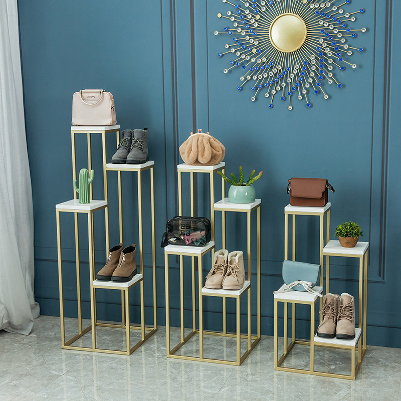 Clothing Shop Shop Window Display Show Golden Multilayer Children's Clothing Store Mall Shoe Rack Bag Rack High And Low Middle Island Shelf Water Table