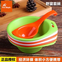 Fire Maple Outdoor Set Bowl Self-driving Tour Camping Portable Foldable Bowl Spoon Set Picnic BBQ Eco-friendly Plastic Tableware