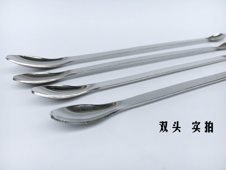 实验室不锈钢称量取样药勺加厚长柄短单头双头粉末药匙微量小勺子-阿里巴巴