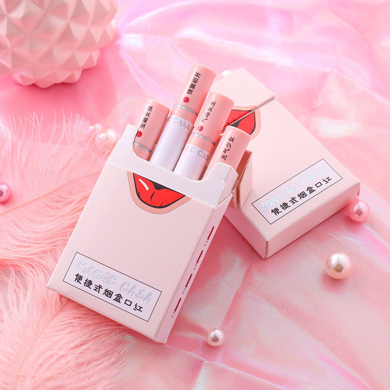Mini cigarette case lipstick moisturizing is not easy to fade student female cigarette pipe parity niche moisturizing vibrato net red with the same paragraph