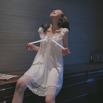 House deer nightgown summer sling sexy lace Japanese Korean new pajamas White Spring and Autumn home clothes women