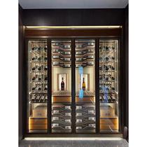 Modern light luxury stainless steel constant temperature wine cabinet normal temperature cabinet constant humidity wine cabinet display cabinet cigar cabinet wine rack customization