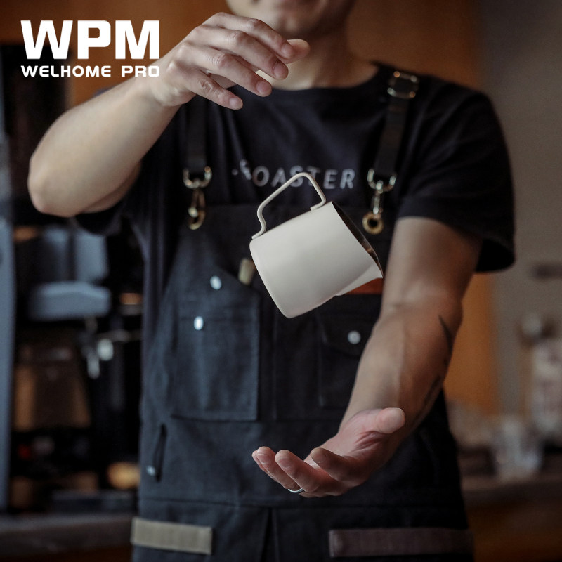 Huijia pull flower cylinder Oblique mouth pointed mouth round mouth WPM stainless steel pull flower cup Coffee milk bubble cup Embossed milk cylinder