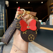 Net red car keychain pendant female Korean creative ins cute hair ball key chain high-end womens bag pendant