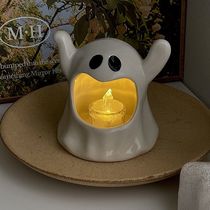 Cute ghost ceramic ghost candlestick ashtray tabletop ornaments night light KTV bar atmosphere creative decoration