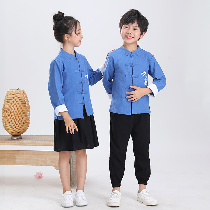 Children's Antique Han-suit male Tanghai National School Clothes Chinese Feng Young Poetry Recitation Collection Costume