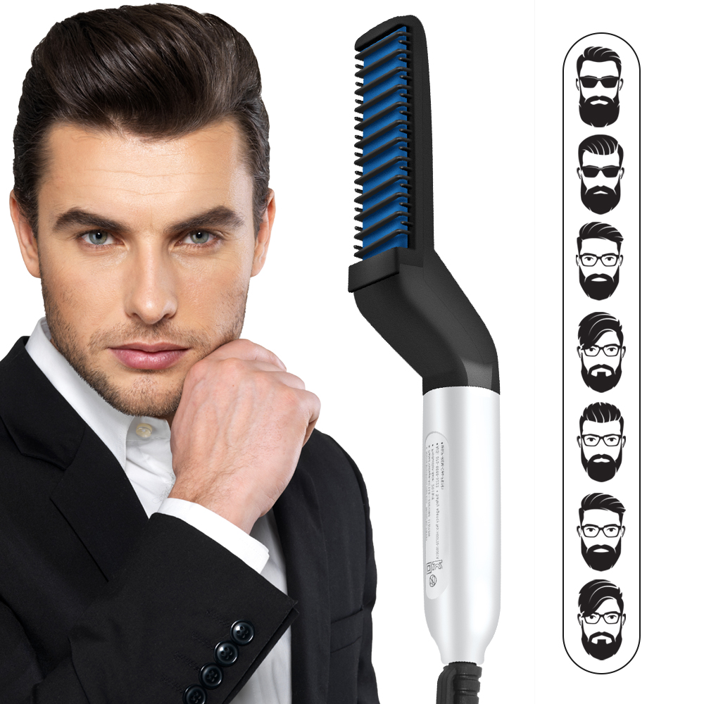Strighten beard Hair comb Brush curler Quick Styler tool 20