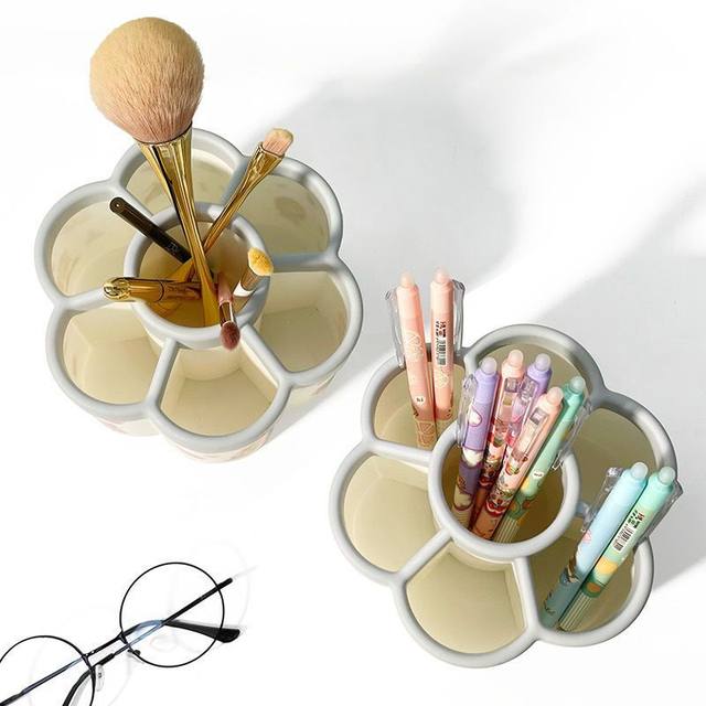 Rotating pen holder 360 degree multifunctional large capacity office desk stationery storage box pen bucket student