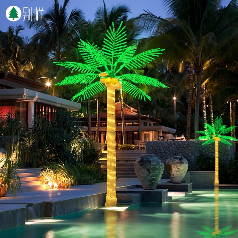 Outdoor glowing simulation coconut tree landscape lamp Showhall lighting decoration lighting outdoor garden green layout lamp
