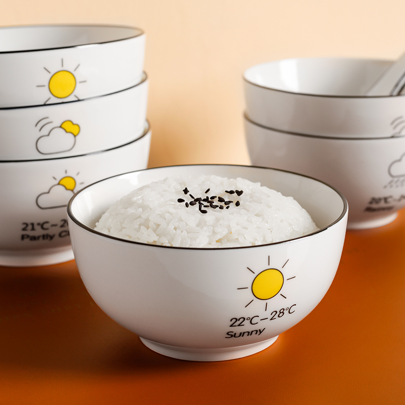 Small Fresh Weather Series Ceramics Home 4 5 Inch Rice Bowls 5 Inch Rice Bowls Square Bowl Round Bowl