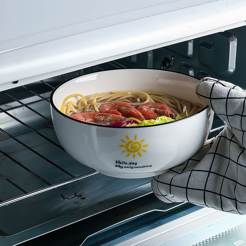 Take a second big bowl 7 inch soup bowl 6 inch noodle bowl 8-inch Nordic home cutlery ceramic bowls large number of rice bowls