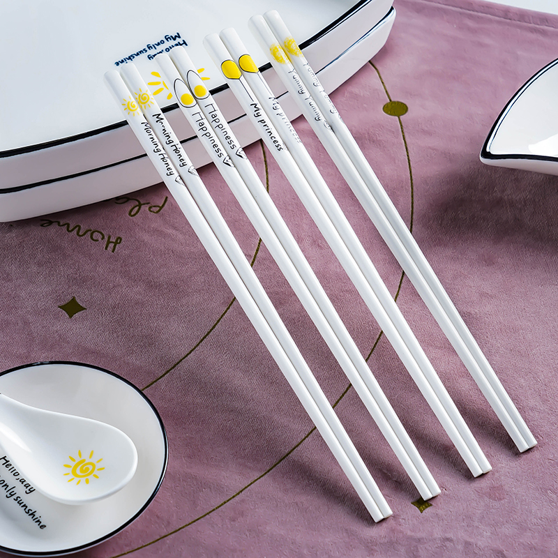 Nordic Creative Household Ceramic Chopsticks High-end Family Chopsticks Family-proof Chopsticks