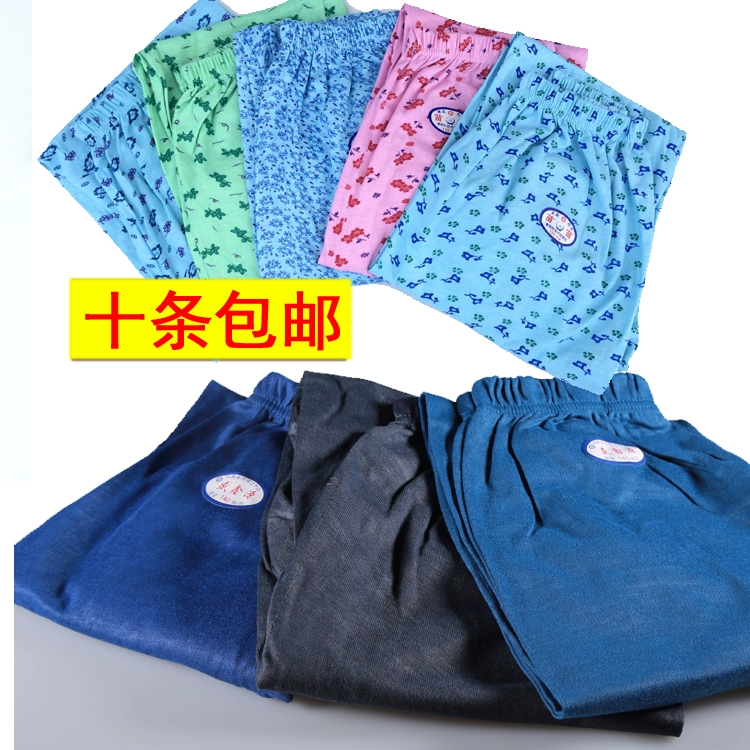 Vận chuyển sợi cotton mỏng quần dài của đàn ông trung niên và cao tuổi quần dài của đàn ông polyester lưng cao Quần lót mùa xuân và mùa thu quần mỏng ấm áp - Quần nóng lên