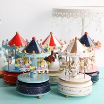 Cake Decoration with Carousel Music Box Childrens Birthday gift Party decoration Multi-color baking ornaments