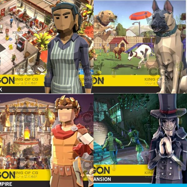 图片[5]-91套Unity3D低面风格化卡通模型LOWPOLY场景POLYGON人物角色U3D-cg男孩