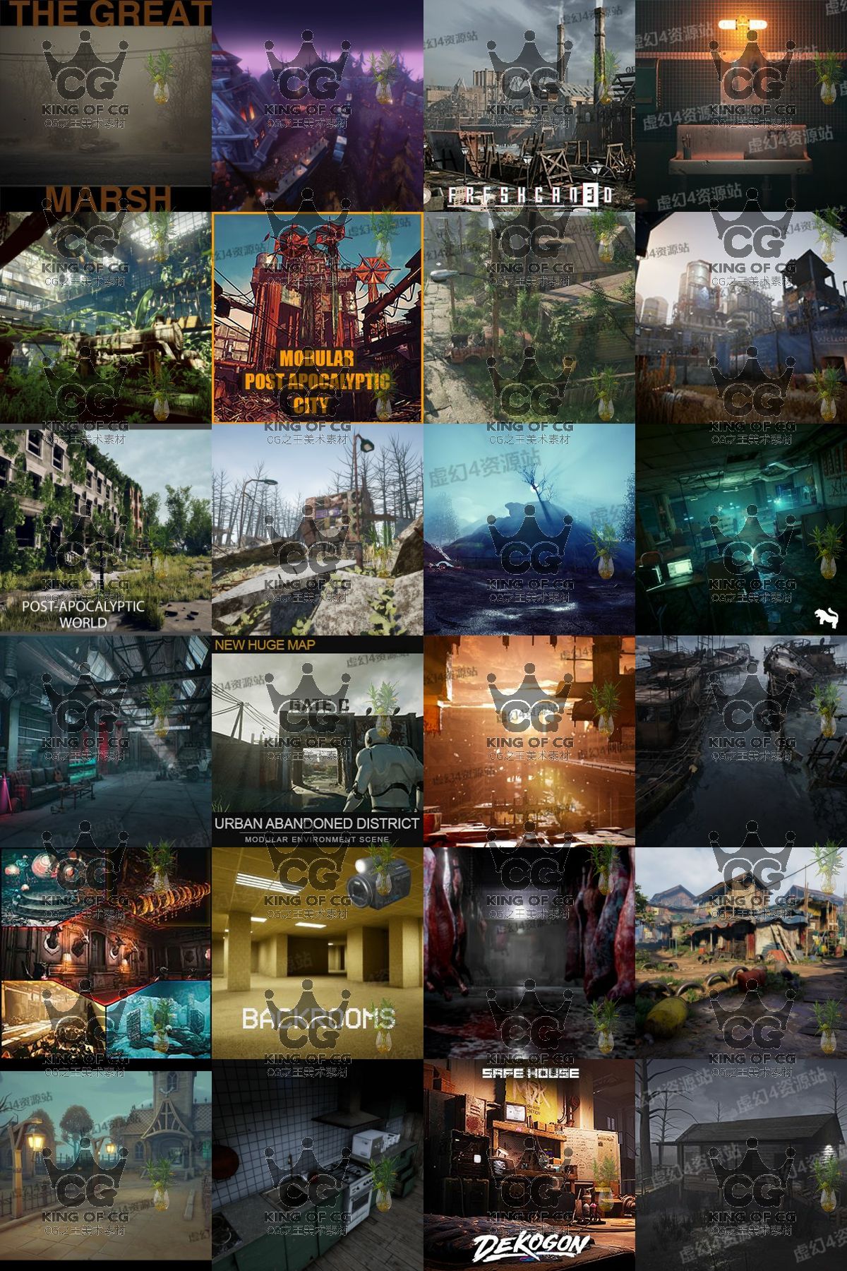 图片[4]-ue5虚幻4废弃废墟末日生存恐怖场景环境大合集-cg男孩