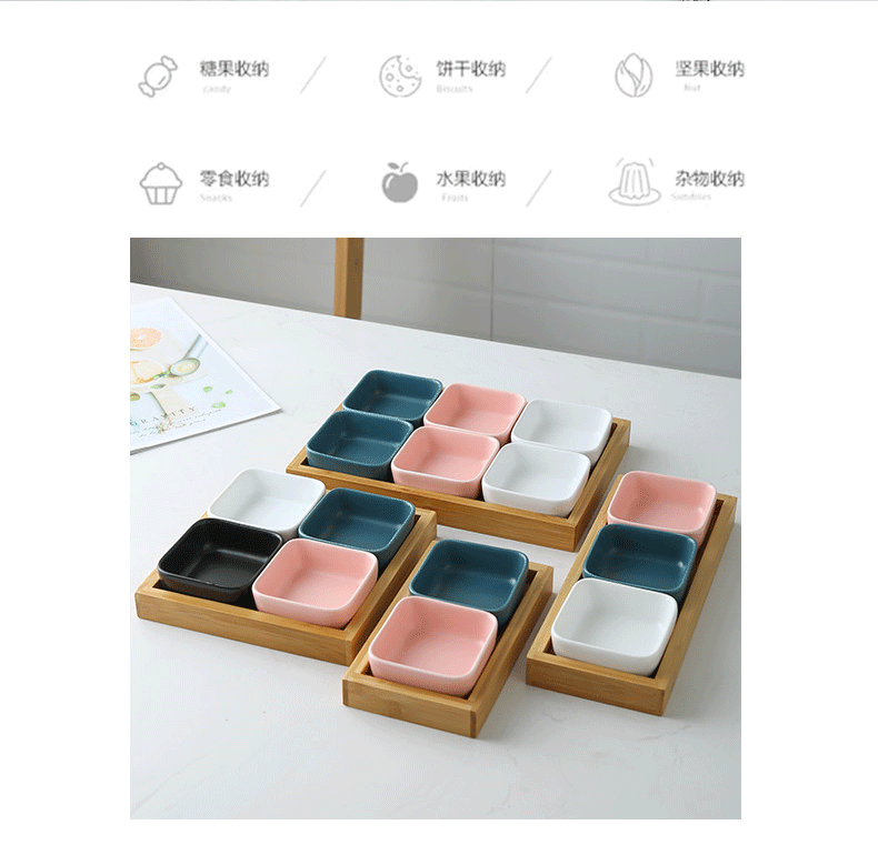 The Nordic idea Japanese bamboo frame ltd. ceramic foot bath hotels dip seasoning ingredients hotpot snacks flavor dishes