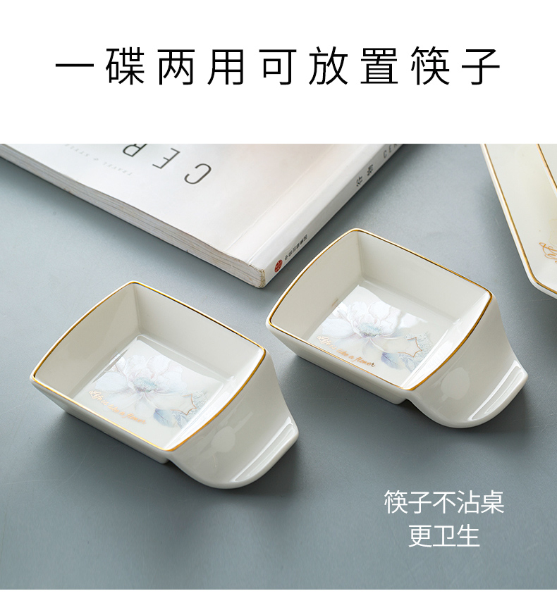 Light dishes suit I and contracted household jingdezhen high - grade up phnom penh key-2 luxury eat rice bowl European composite ceramic tableware