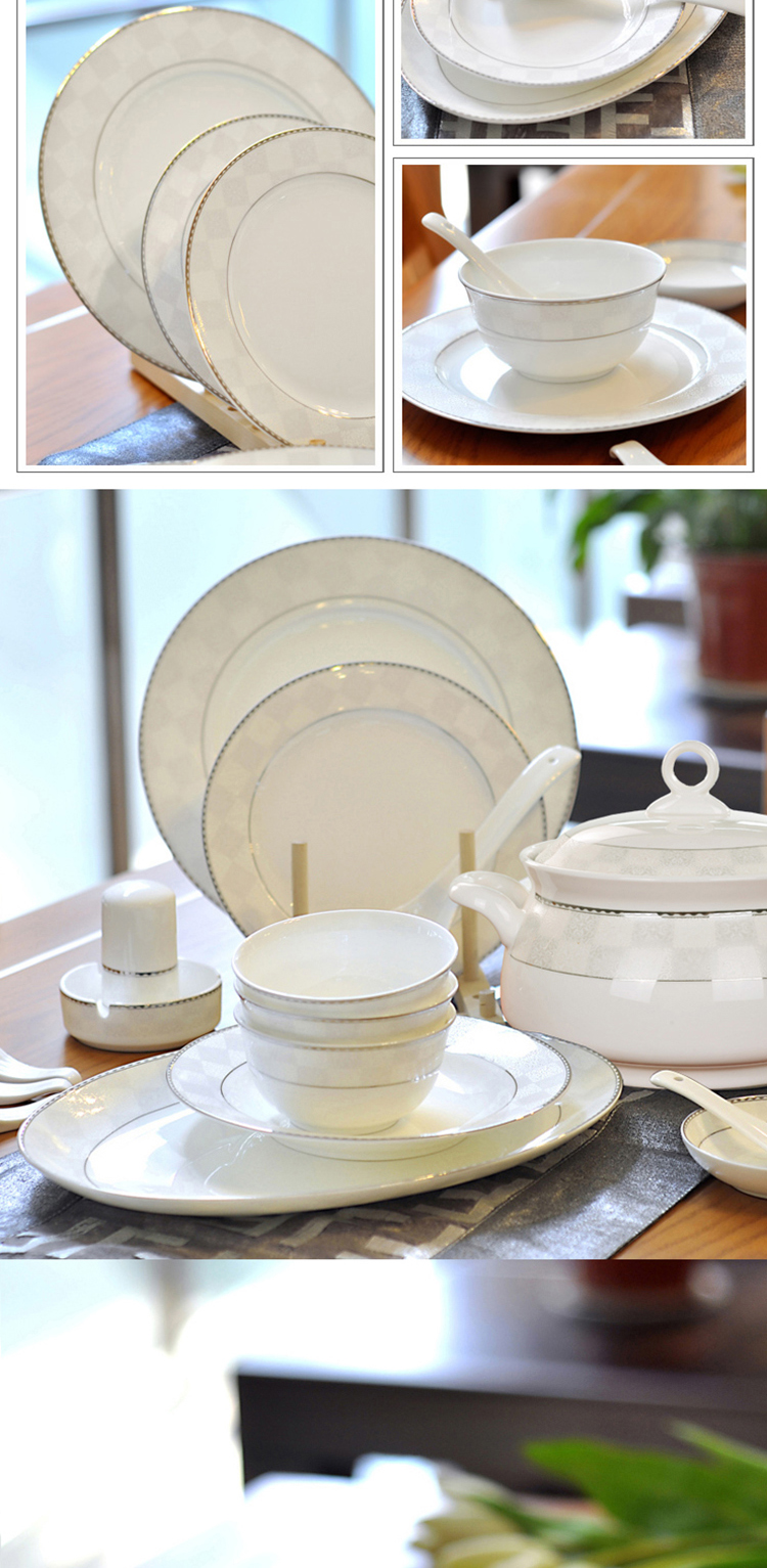 Jingdezhen ceramic tableware Chinese dishes suit household light and decoration plate chopsticks Korean high - grade ceramics from the high level of appearance