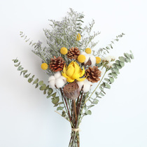 Dried flower bouquet real flower eucalyptus cotton rose small daisy small fresh ins living room home decoration DIY decoration
