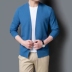 Các mía cardigan show một mỏng da Manz-sandmen nam mùa xuân cao cấp của nam giới tinh dòng áo len cổ chữ V áo nịt áo khoác. 