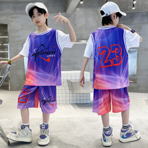 Boy Basketball Uniform Speed Dry Sports Suit Children Short Sleeves 23 Jersey CUHK Kids Elementary School Kids Jersey Customized