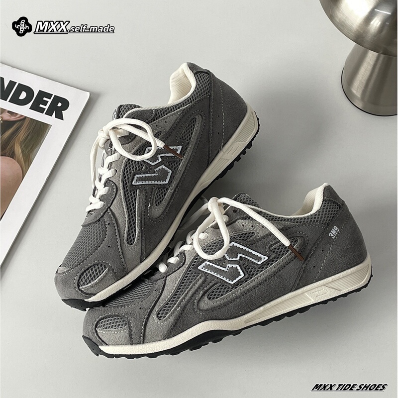 Retro Gray German-Style Training Shoes for Women, 2026 Summer Trendy Shoes, High-End Casual Dad Shoes, Very Stylish, Thin-Soled Running Shoes