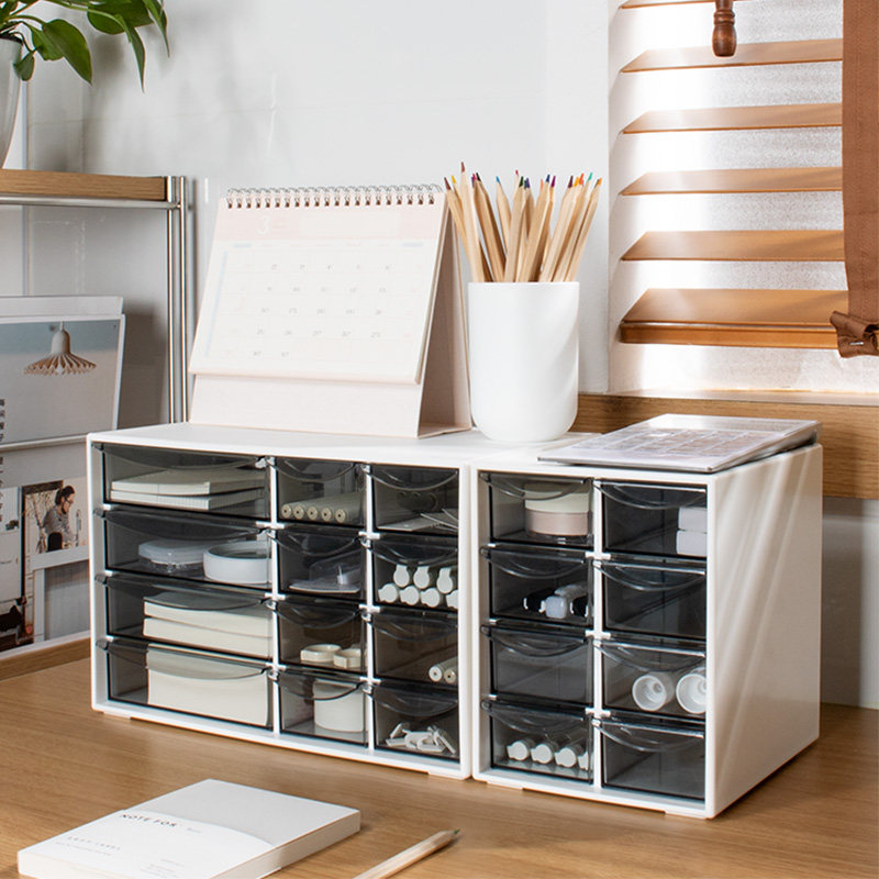 Japanese desktop drawer containing box Students desk Miscellaneous Finishing Box Office Stationery Multilayer Lockers-Taobao