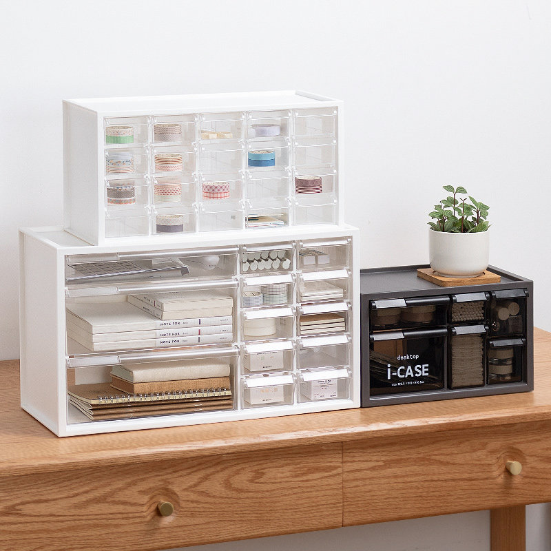 Japanese desktop small drawer containing box transparent Debris Finishing Box Office Desk Above with lockers-Taobao