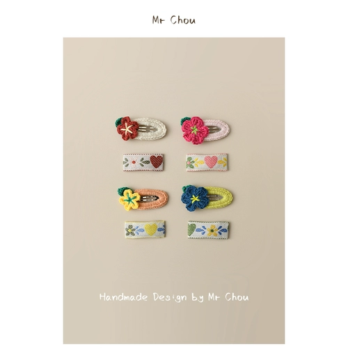 Детская ткань, заколка для волос, детский аксессуар для волос, челка, шпильки для волос, с вышивкой